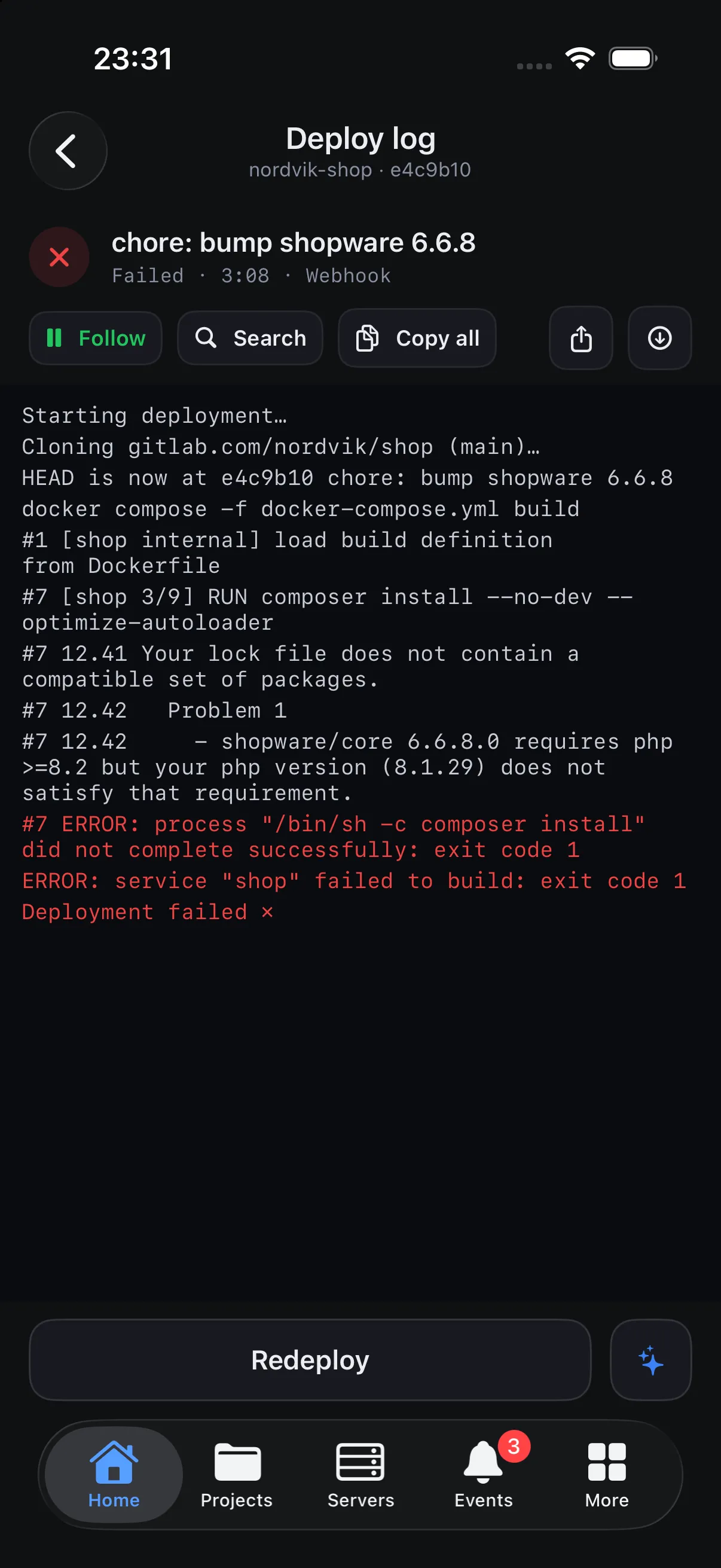 “The site is down.”